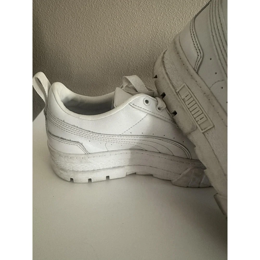 Puma Platform Shoes Womens Sz 9 White‎ Chunky Low Top Casual Sneaker 383684-01